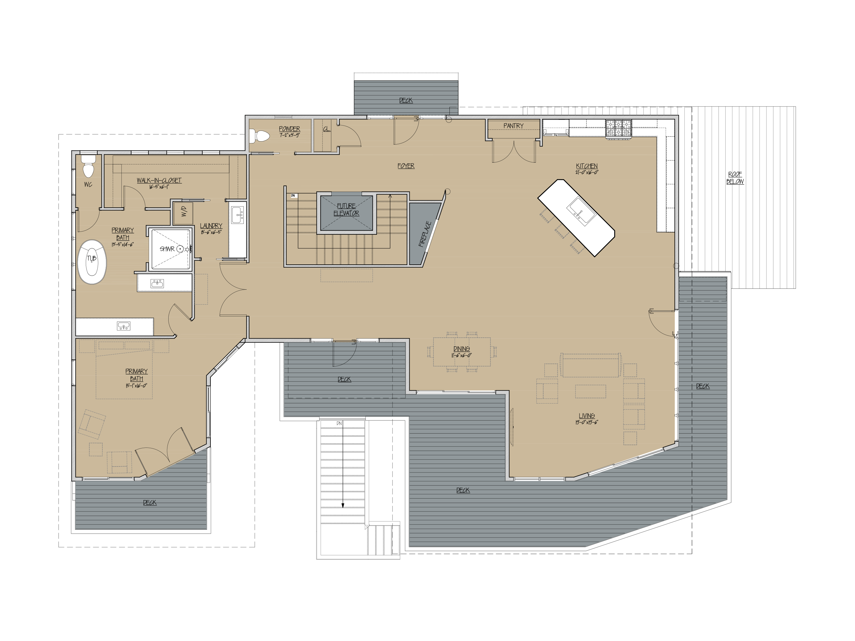 Floor plan of Burnished Bluff house's second floor